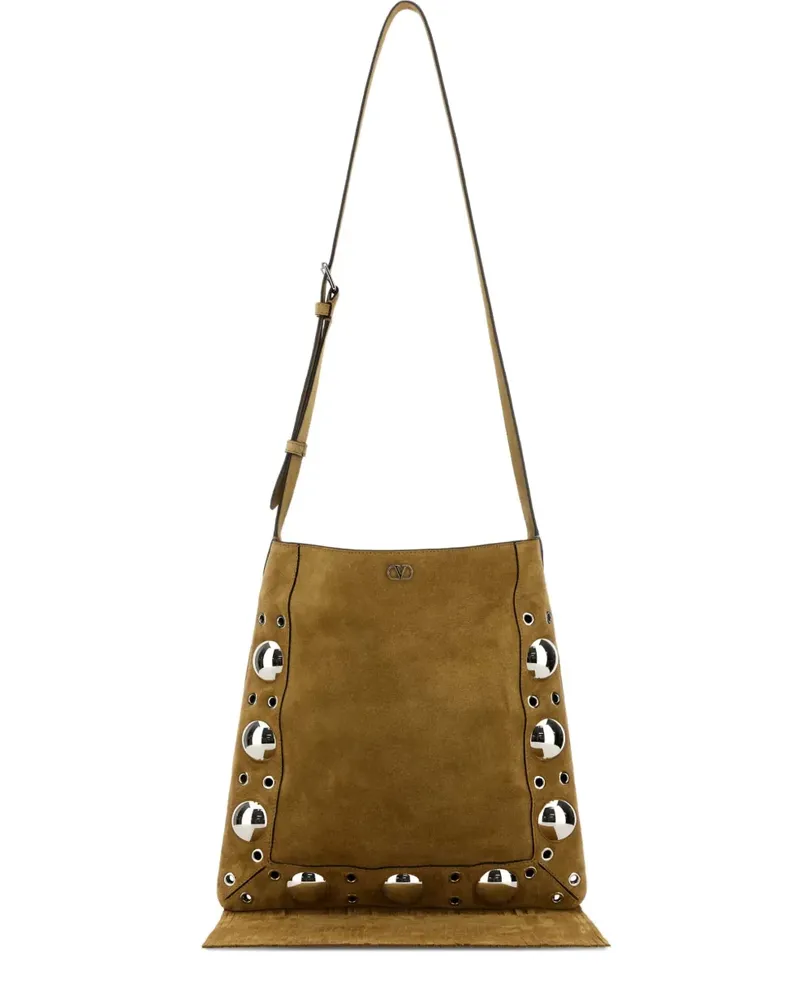 Valentino Garavani Schultertasche aus Wildleder - Nude Nude