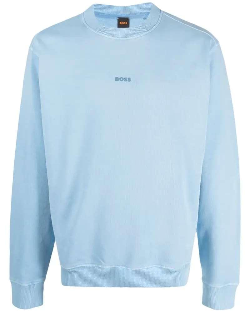 HUGO BOSS Sweatshirt mit Logo-Stickerei - Blau Blau
