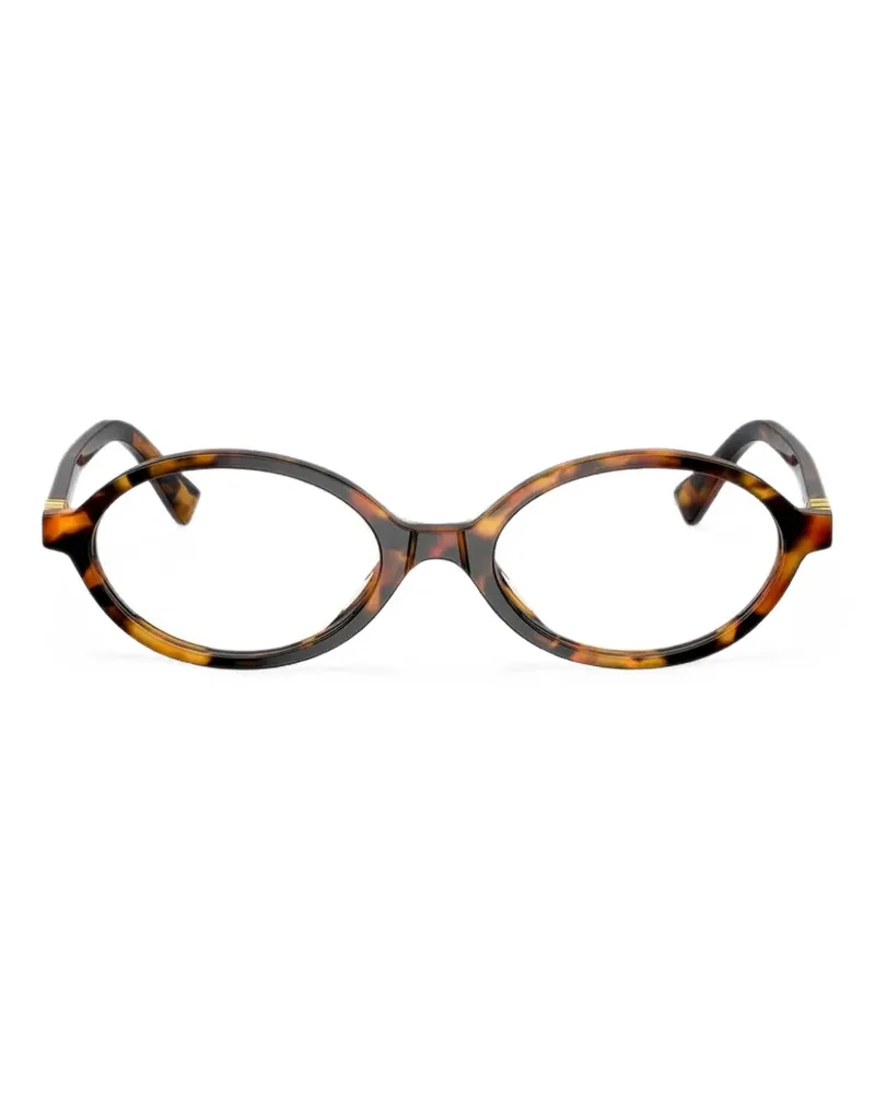 Miu Miu Ovale Brille in Schildpattoptik - Braun Braun