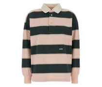 Gestreiftes Polo-Top - Rosa