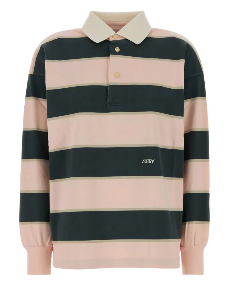 AUTRY striped-pattern polo top - Rosa Rosa