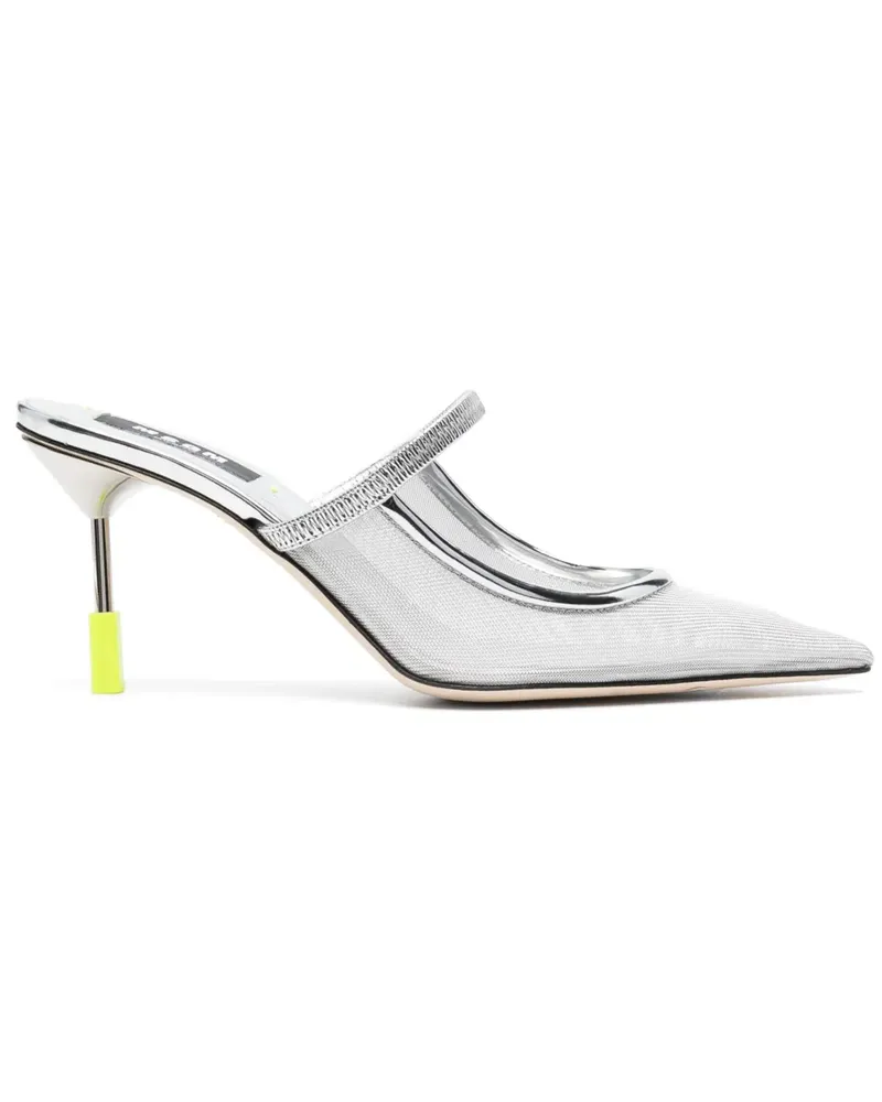 MSGM Mules mit Mesh 90mm - Silber Silber
