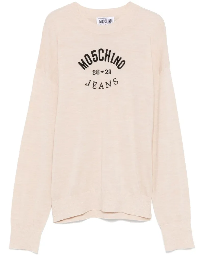 Moschino Pullover mit Intarsien-Logo - Nude Nude