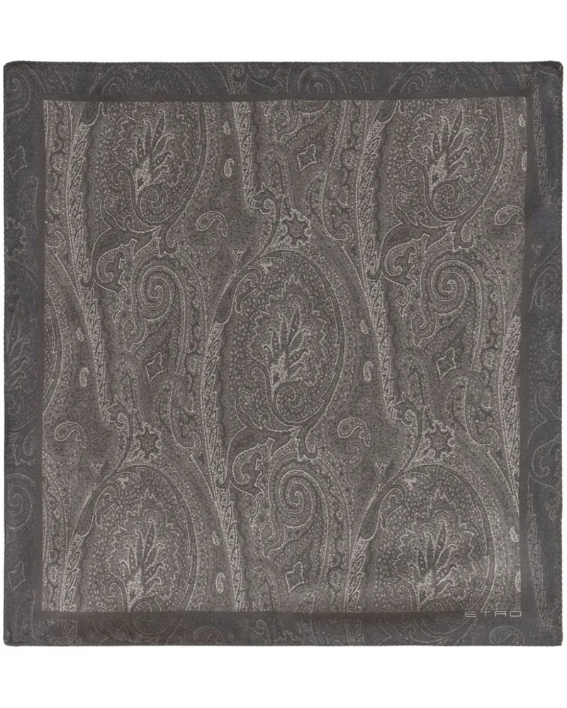 Etro Seidenschal mit Paisley-Logo-Print - Schwarz Schwarz