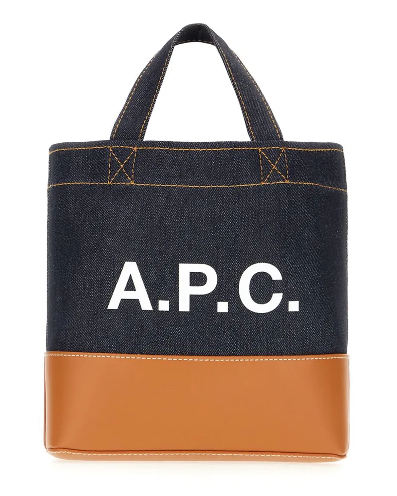 A.P.C. Handtasche mit Logo-Print - Blau Blau
