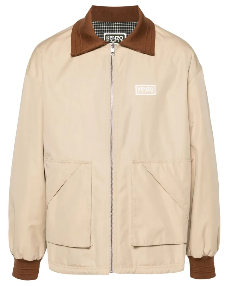 Kenzo Wendbare Jacke mit Logo-Patch - Nude Nude