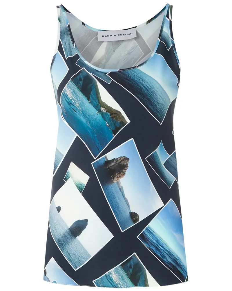 Gloria Coelho Top mit Print - Blau Blau