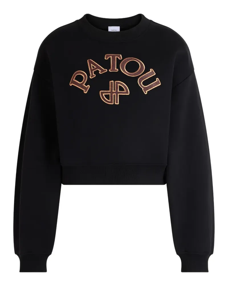 Patou Cropped-Sweatshirt mit Logo-Stickerei - Schwarz Schwarz