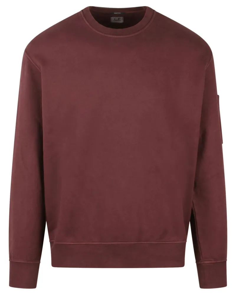C.P. Company Sweatshirt mit Logo-Patch - Rot Rot