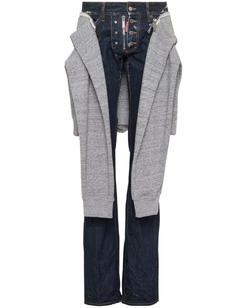 Dsquared2 Jeans im Layering-Look - Blau Blau