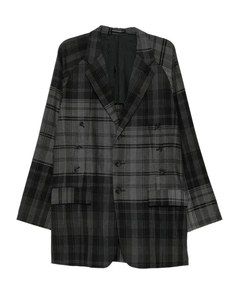 Yohji Yamamoto Sakko im Patchwork-Look - Schwarz Schwarz