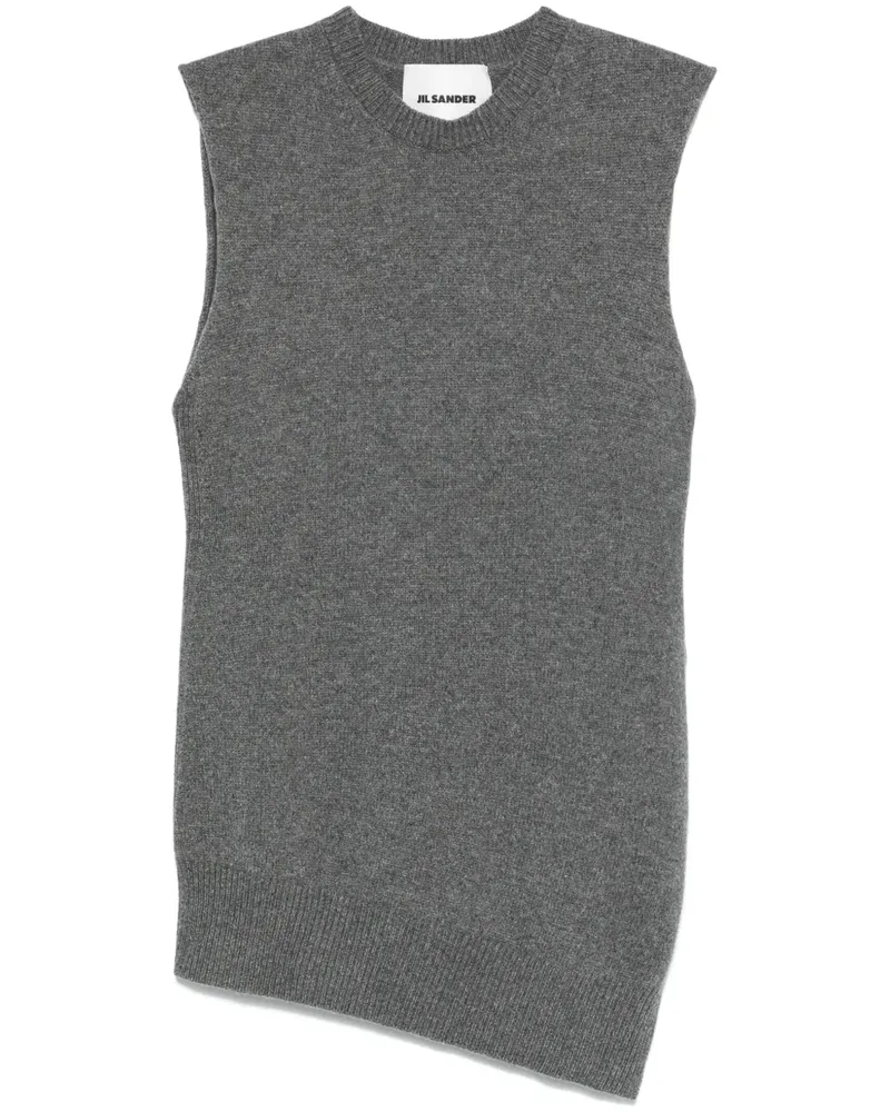 Jil Sander Top mit Schlitzen - Grau Grau