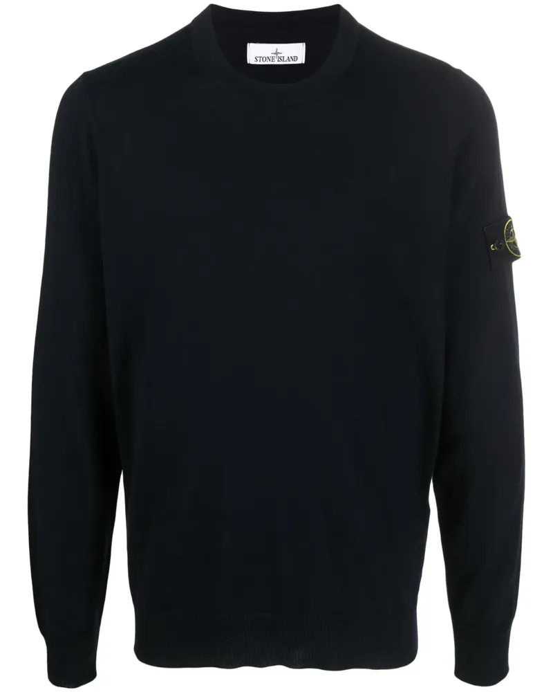 Stone Island Pullover mit Kompass-Patch - Blau Blau