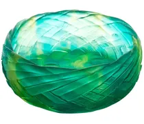Große Tressage Schale aus Kristall - Grün