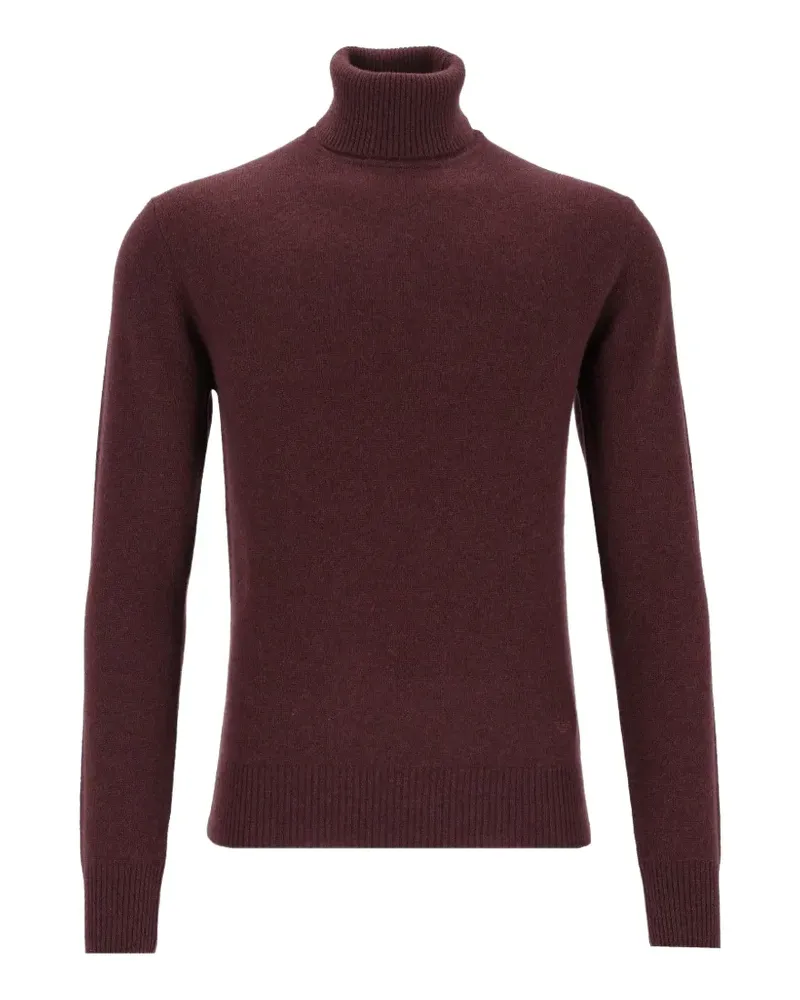 Emporio Armani plain-knit pure cashmere rollneck jumper - Braun Braun