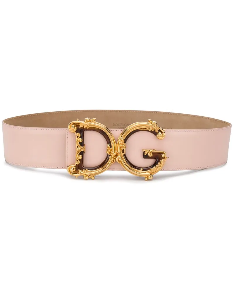 Dolce & Gabbana Gürtel mit barocker DG-Schnalle - Rosa Rosa