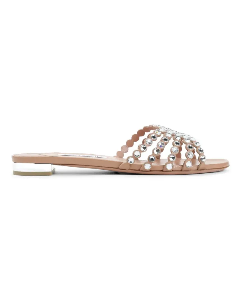Aquazzura crystal-embellished strap sandals - Nude Nude