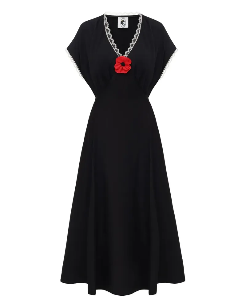 SLEEPER Poppi Midikleid - Schwarz Schwarz