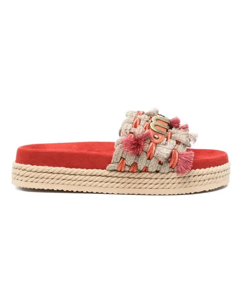 Mou tassel-embellished braided sandals - Nude Nude