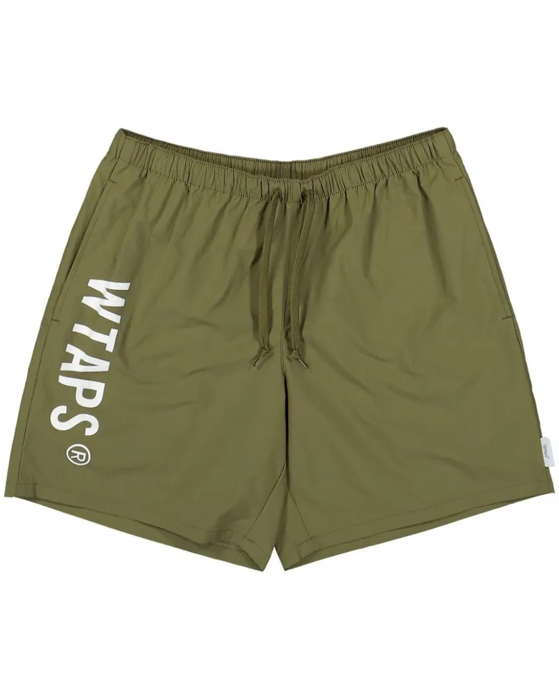 WTAPS Shorts mit Logo-Print - Grün Grün