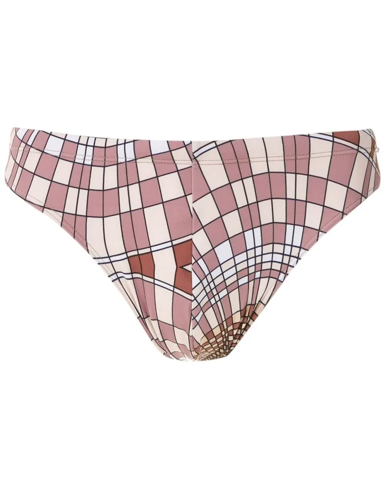 Amir Slama Badehose mit "Cocar"-Print - Nude Nude