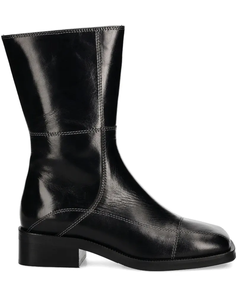 Billi Bi Stiefeletten mit eckiger Kappe 40mm - Schwarz Schwarz