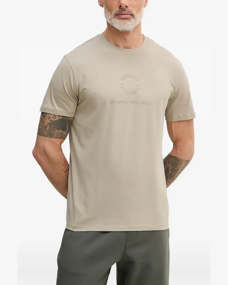Armani Exchange T-Shirt mit Logo-Prägung - Nude Nude