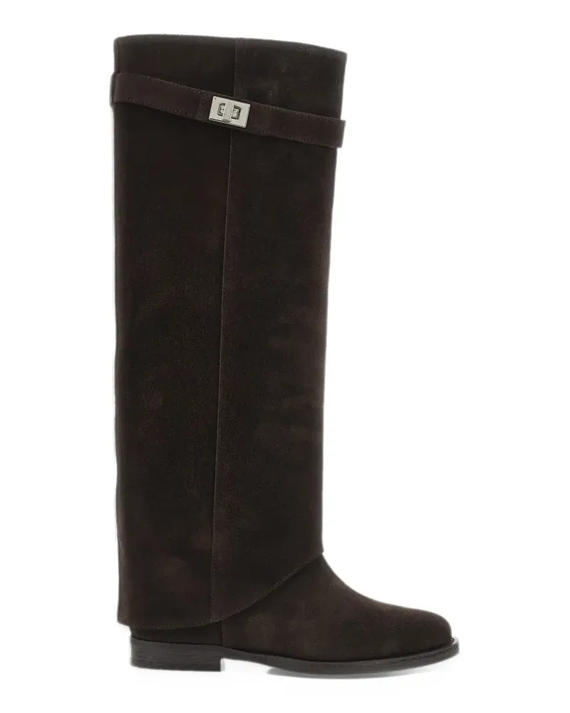 Via Roma 15 foldover buckle-strap boots - Braun Braun