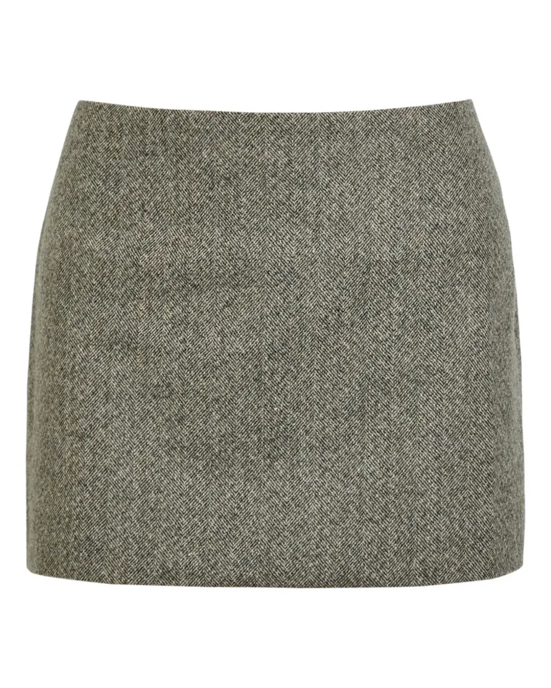 Reformation Carla herringbone tweed mini skirt - Grau Grau