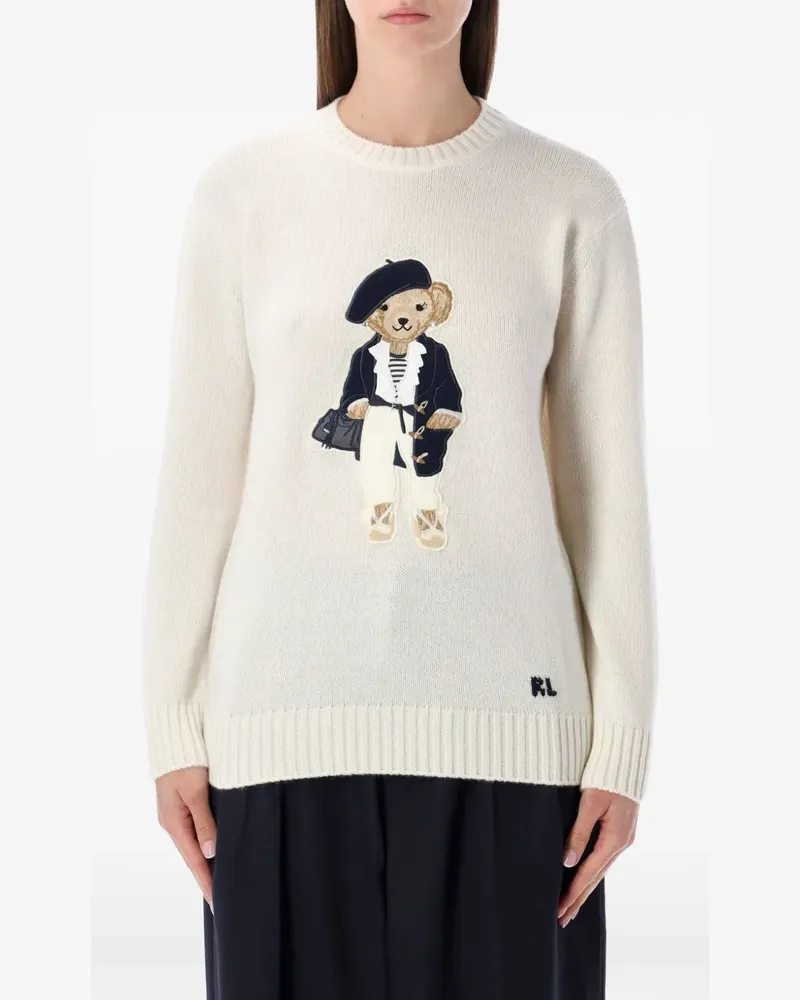 Ralph Lauren Pullover mit aufgesticktem Teddy - Nude Nude