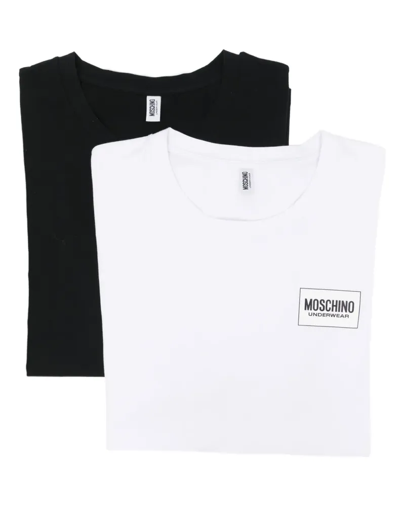 Moschino T-Shirts mit Logo-Patch (2er-Pack) - Schwarz Schwarz