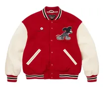 Mickey Collegejacke mit Applikation - Rot