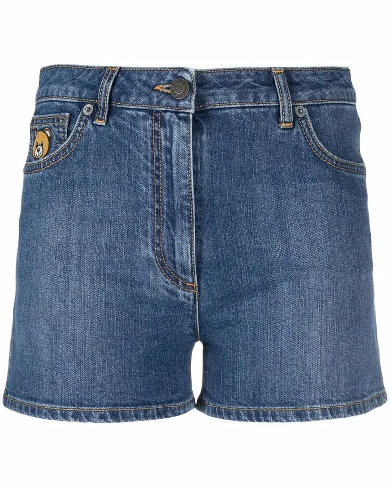 Moschino Jeansshorts mit Teddy-Patch - Blau Blau