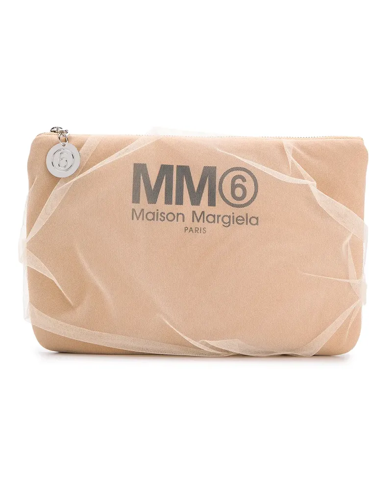 Maison Margiela Clutch mit Tüll - Nude Nude