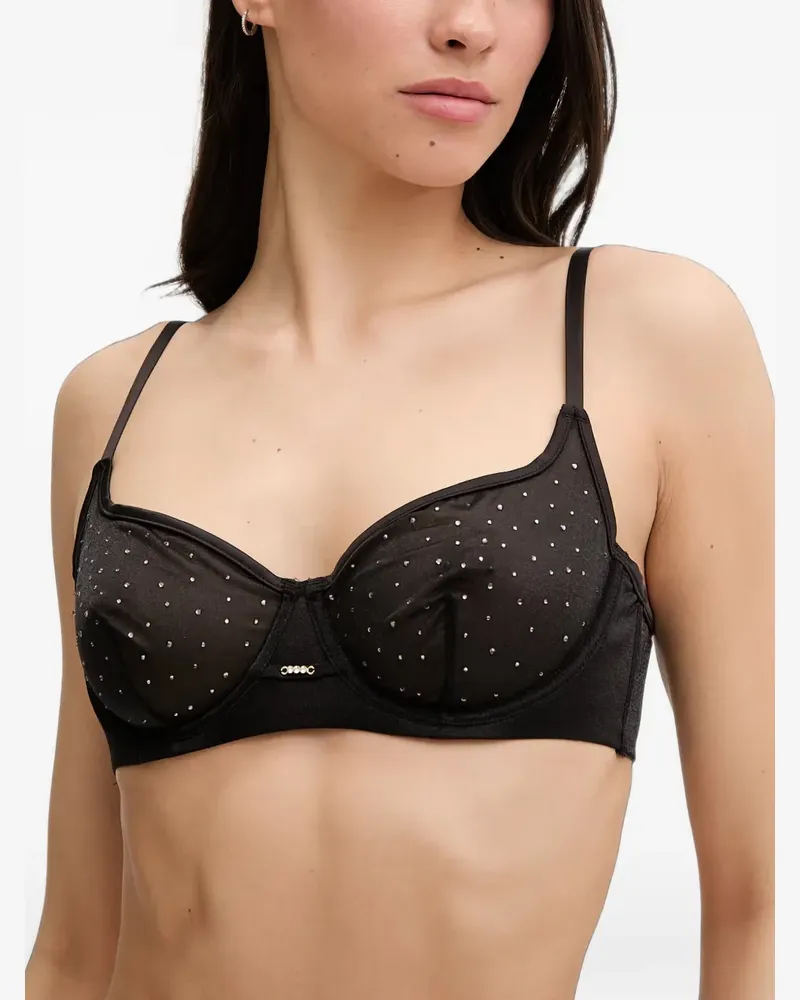 Guess rhinestone-embellished underwired bra - Schwarz Schwarz