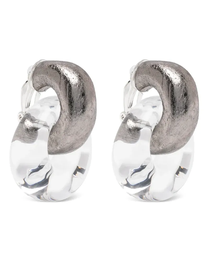 Monies Havana interlocking hoop earrings - Silber Silber