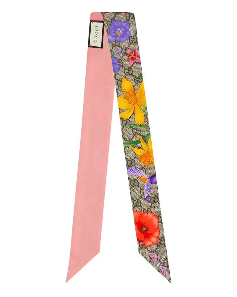 Gucci Halstuch mit GG Flora-Print - Mehrfarbig Mehrfarbig