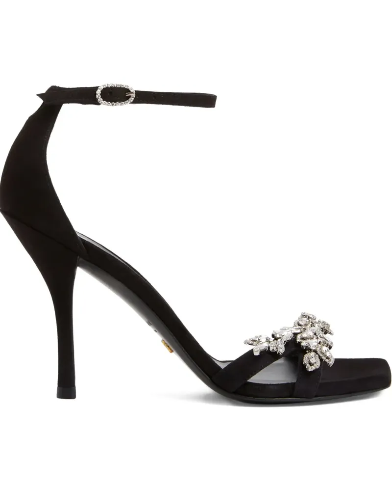 Stuart Weitzman 100mm Nudist Vow crystal-embellished sandals - Schwarz Schwarz