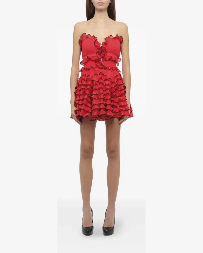 Alexander McQueen Kleid mit Rüschen - Rot Rot