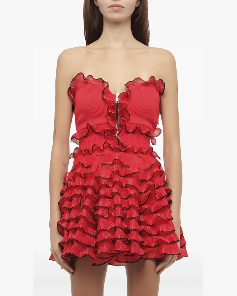 Alexander McQueen Kleid mit Rüschen - Rot Rot