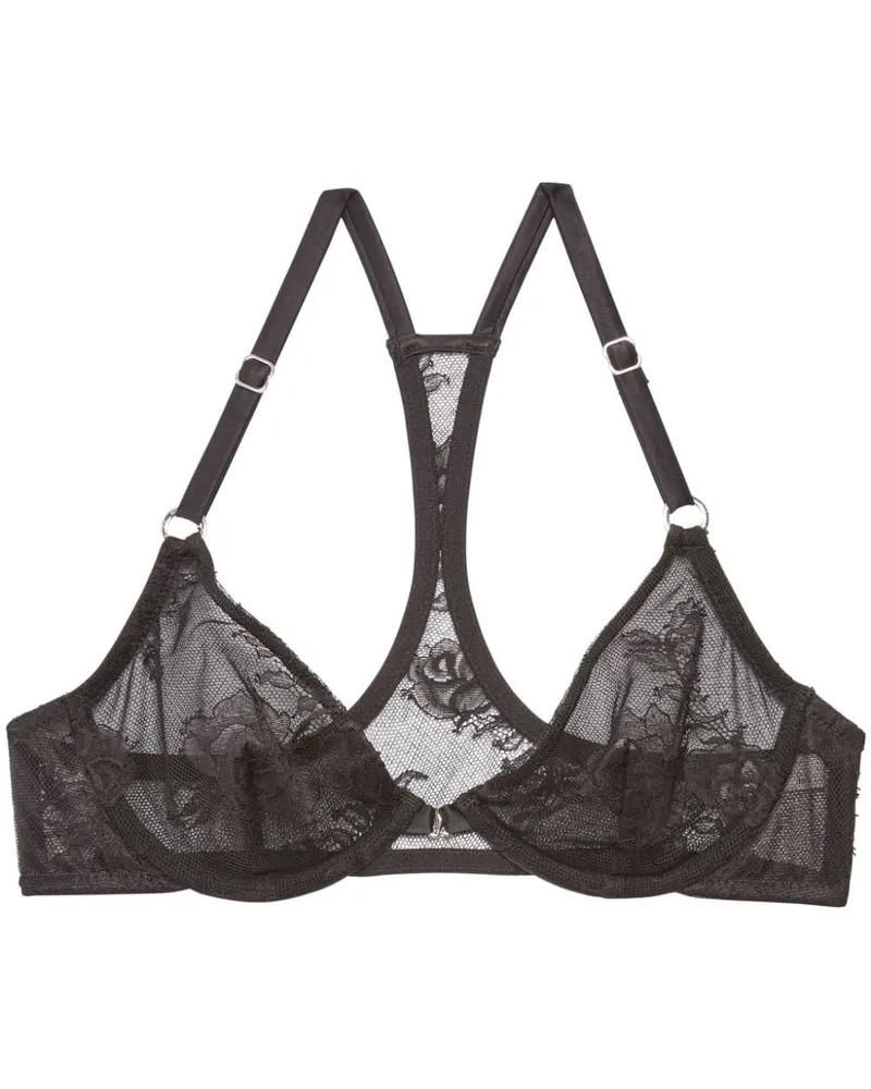 Fleur Du Mal Boquet BH mit Racerback - Schwarz Schwarz