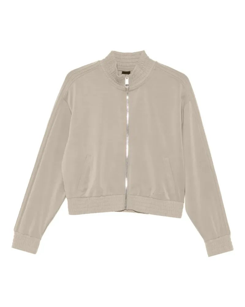 HUGO BOSS Geripptes Sweatshirt mit Reißverschluss - Nude Nude
