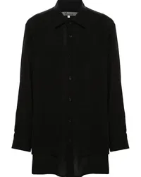 Yohji Yamamoto Geknöpftes Hemd im Layering-Look Schwarz