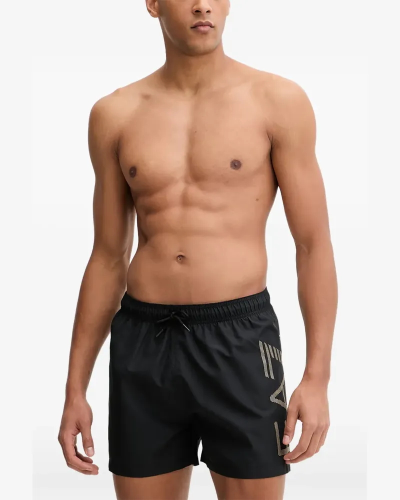 EA7 Badeshorts mit Kordelzug - Schwarz Schwarz