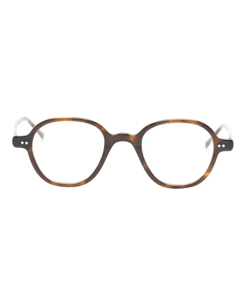 Lesca Brille mit rundem Gestell - Braun Braun