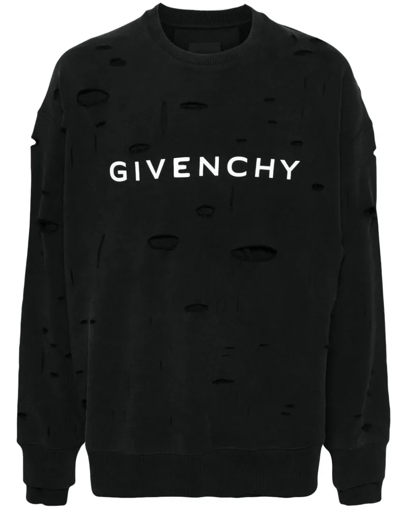 Givenchy Sweatshirt im Distressed-Look Schwarz