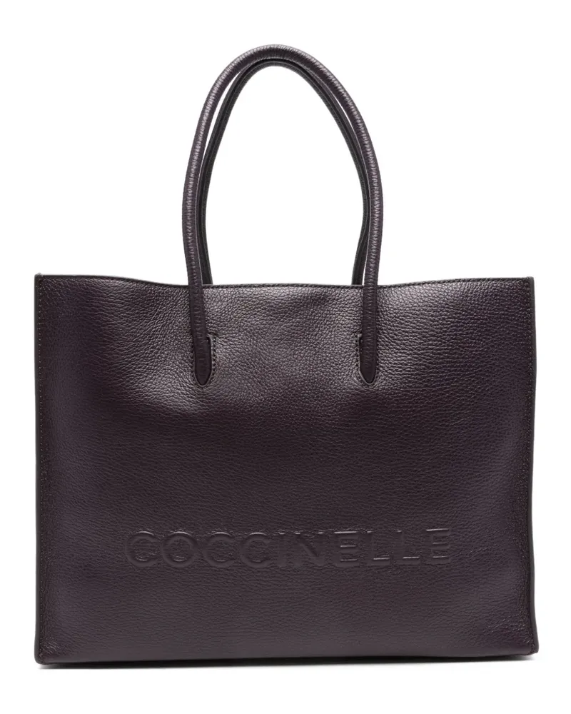 Coccinelle Große Myrtha Tote Bag mit Logo-Prägung - Violett Violett