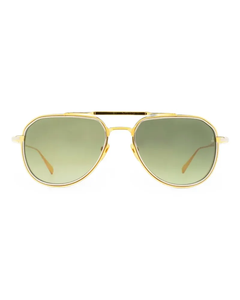 Jacques Marie Mage Commander geometric-frame sunglasses - Gold Gold