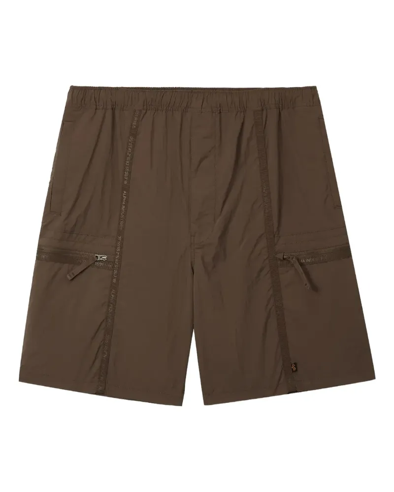 Alpha Industries Bermudas mit Logo-Patch - Braun Braun