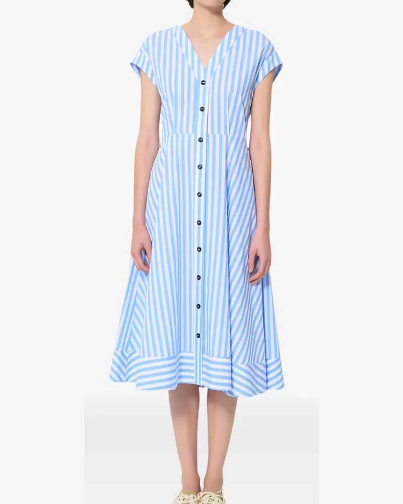 Tara Jarmon Gestreiftes Rosia Midikleid - Blau Blau